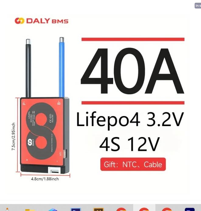 40A 4S 12V LiFePO4 Daly with temperature sensor
