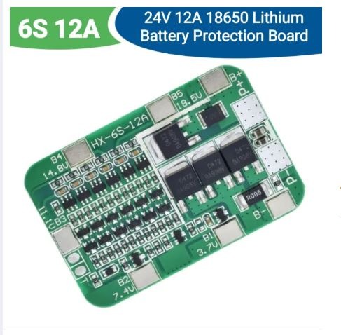 6S 12A 24V PCB BMS Protection Board For 6 Pack 18650 Li-ion Lithium Cell Module