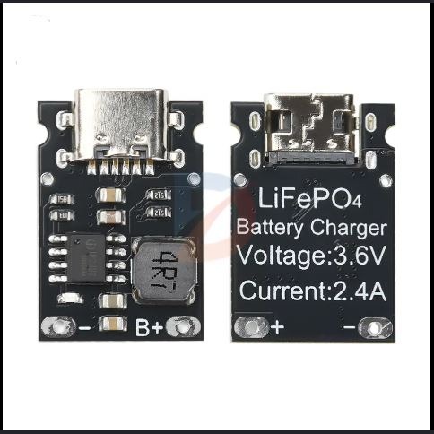 LiFePO4 Charging Module 3.2V 3.6V 2.4A Type C