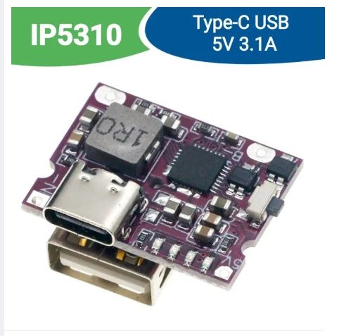 IP5310 Type-C USB 5V 3.1A Boost Converter Step-Up Power Module
