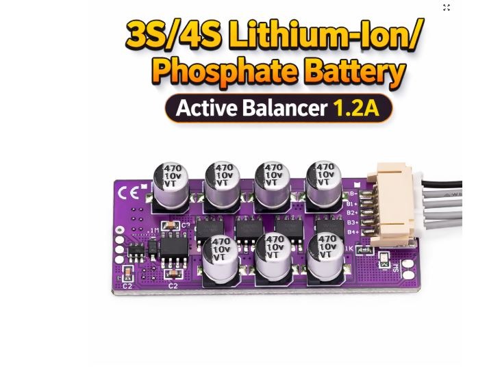 1.2A 3S 4S Lithium Battery Capacitive Active Equalizer Balancer Plate 1.2A Energy Transfer Type S0334