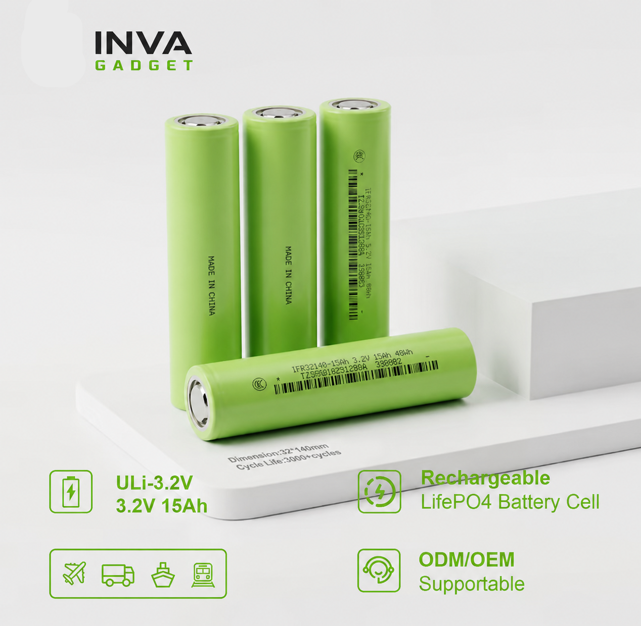32140 lithium iron phosphate Cell 3.2V 15Ah LiFePO4 Battery
