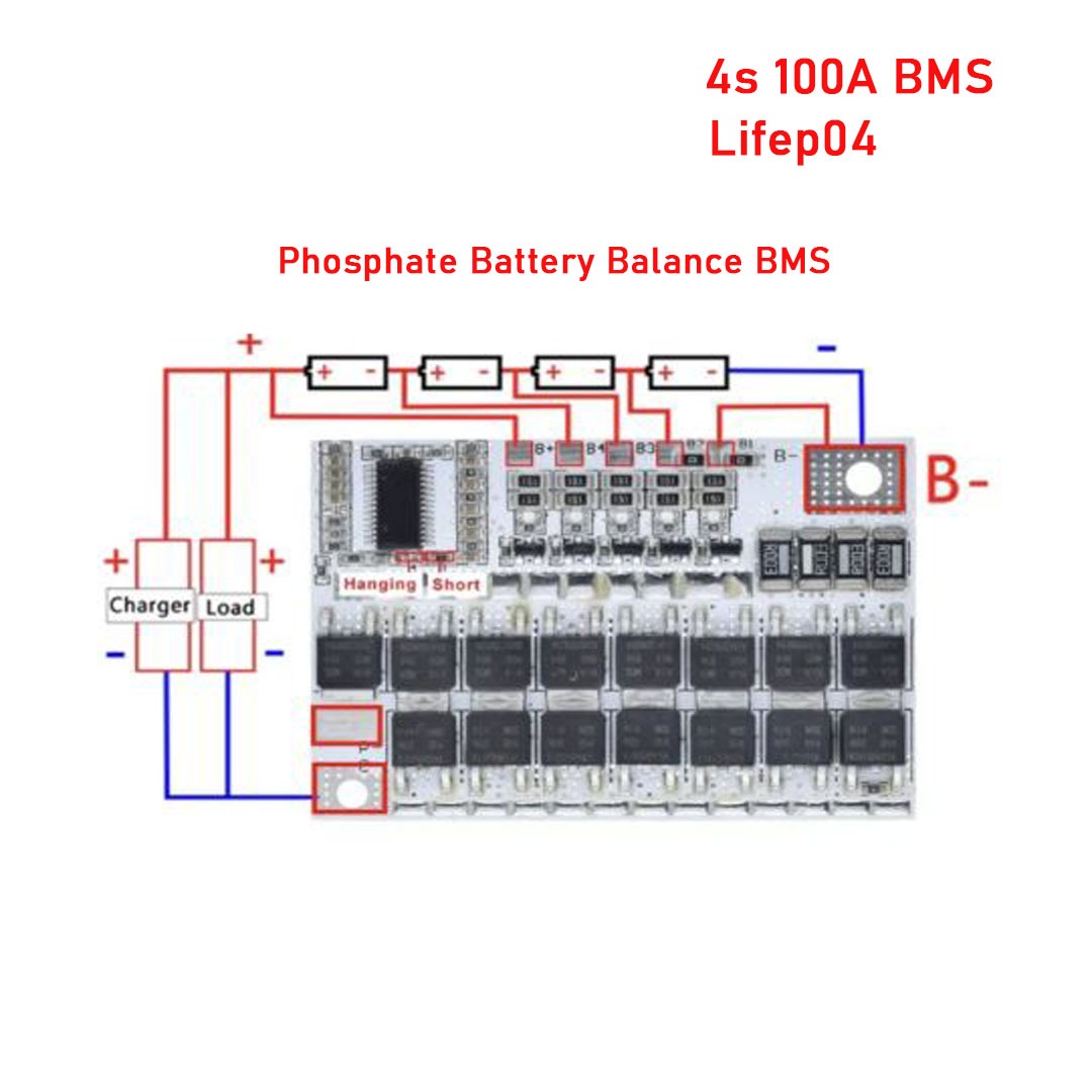 4S 5S 100A LiFePO4 BMS Protection Board 14.6V 18.2V for Lithium Iron Phosphate Battery_img_1
