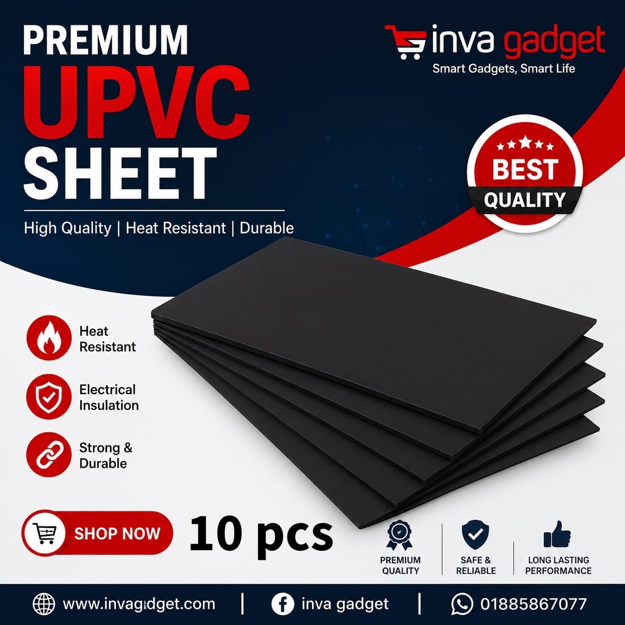 3mm PVC Board 10pcs Black For Craft And DIY Project