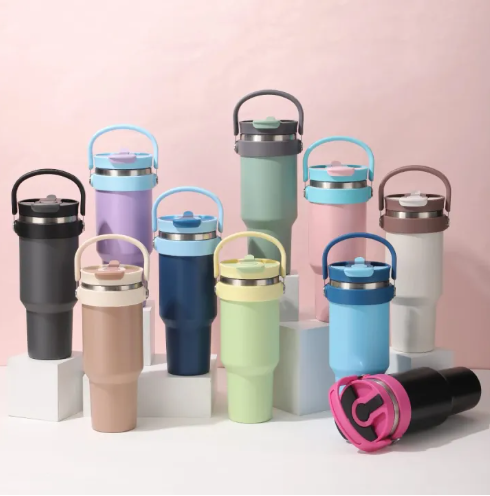 New Stainless Steel Thermos Cup Outdoor Sports Kettle American Big Mouth Portable Kettle Camping Children's Insulation Cup Inva gadget_img_1
