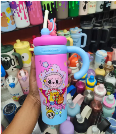 Premium Cartoon Printed Insulated Water Bottle with Handle – Hot & Cold inva gadget_img_4