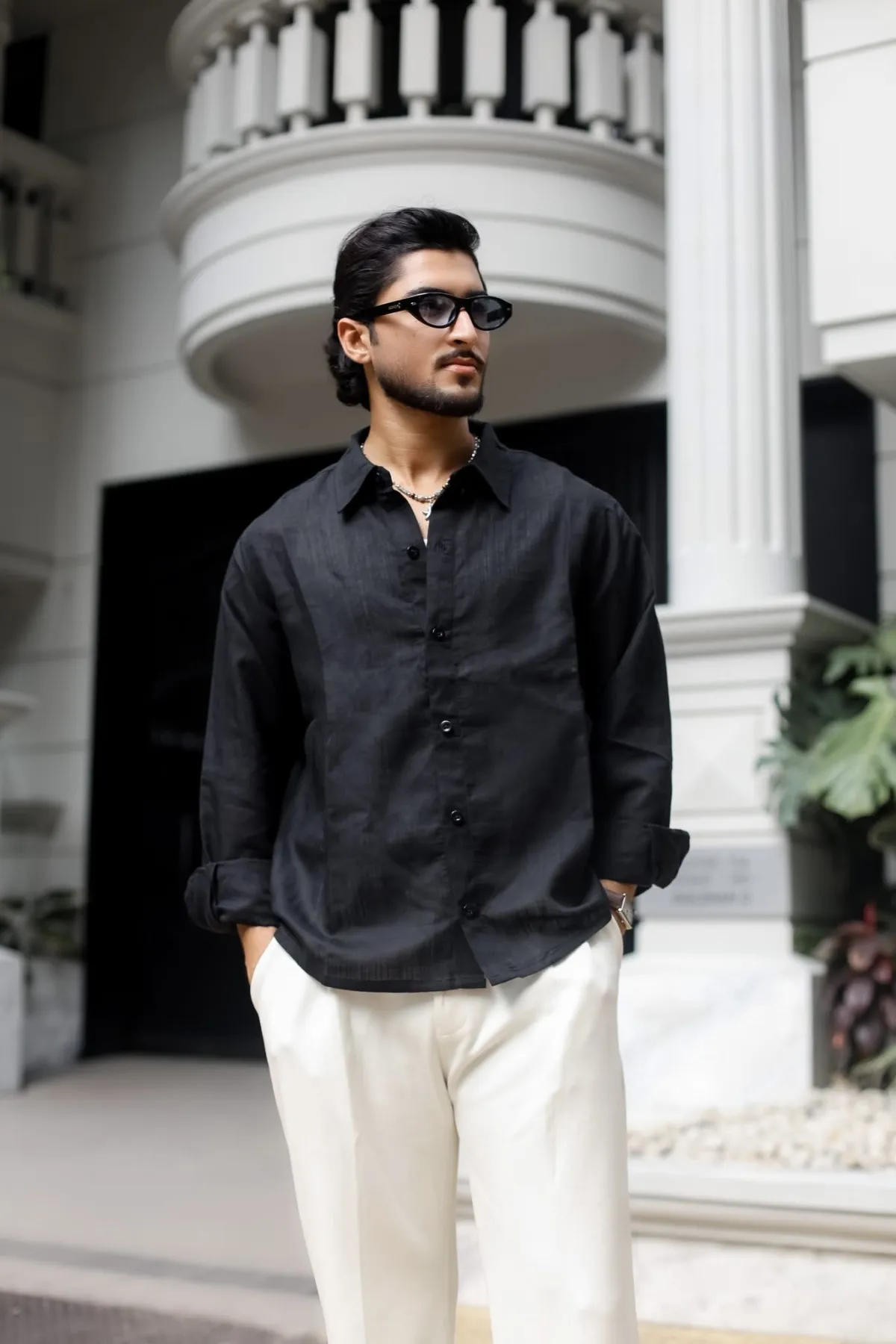 Solid Boxy Shirt Black