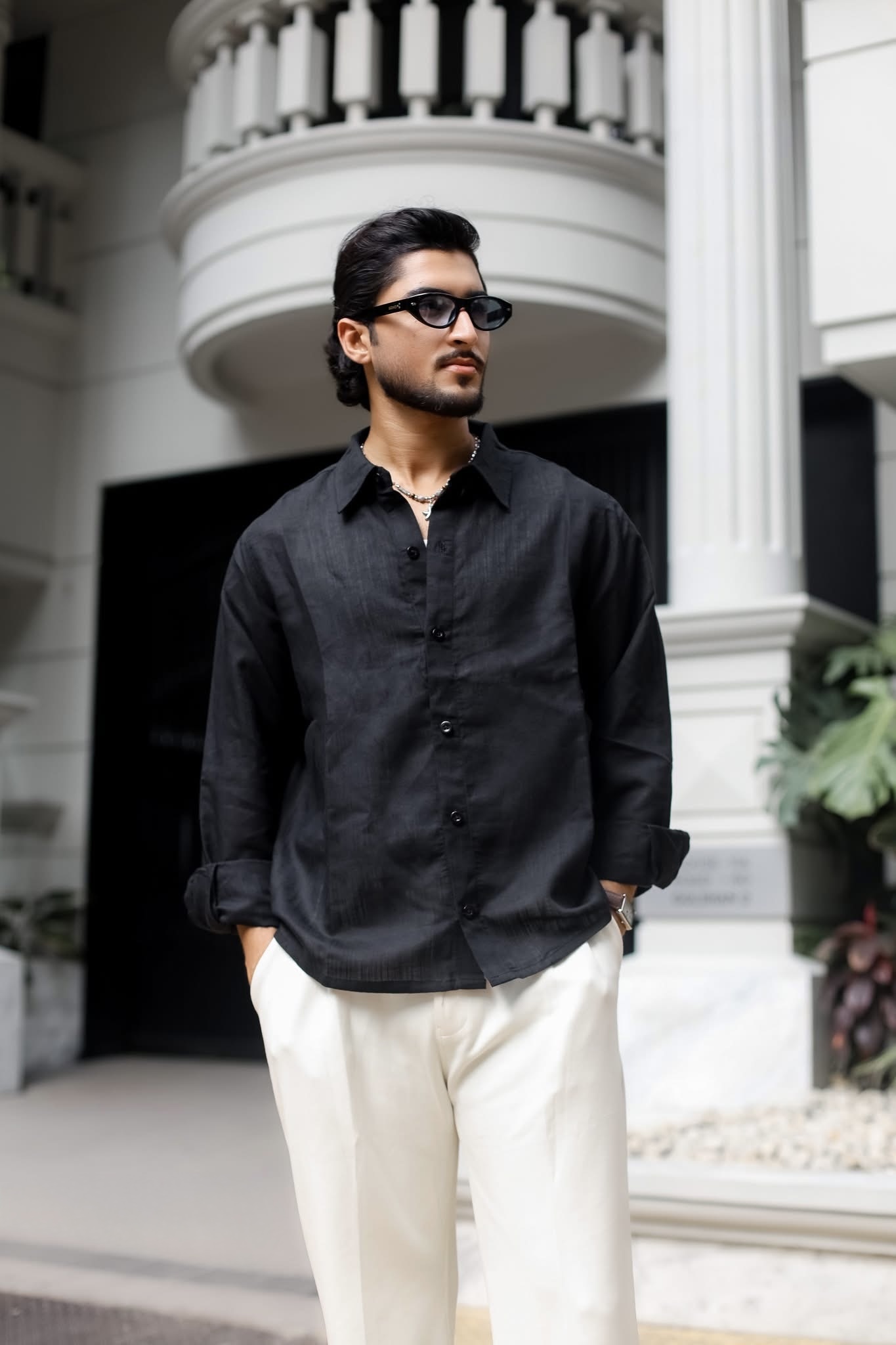 Solid Boxy Shirt Black