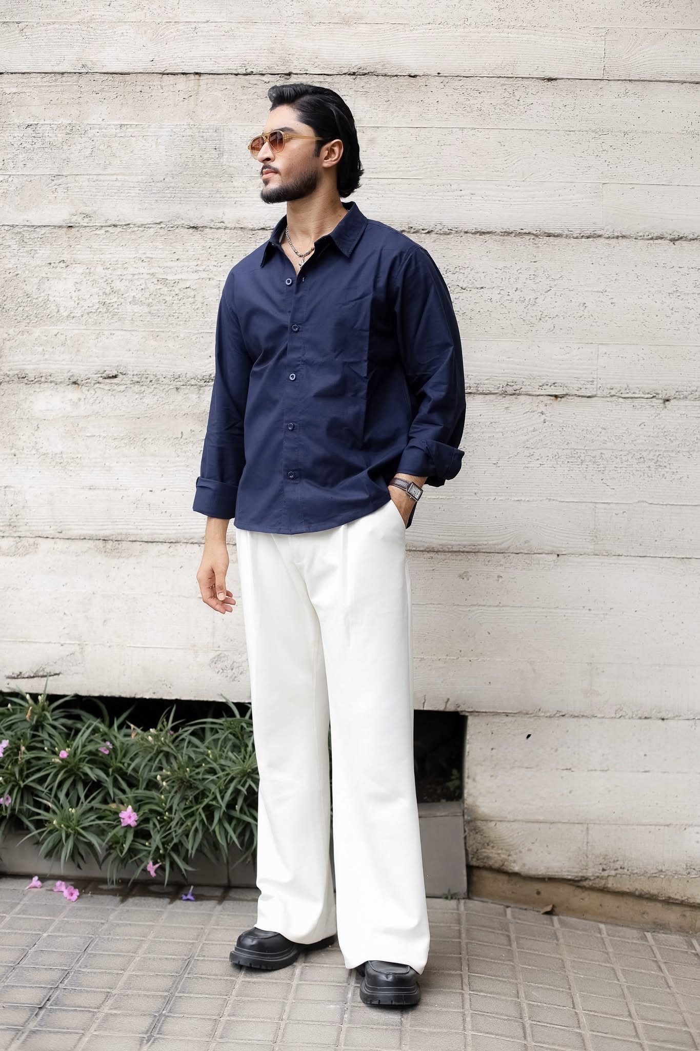 Solid Boxy Shirt Nevi Blue - Image 2