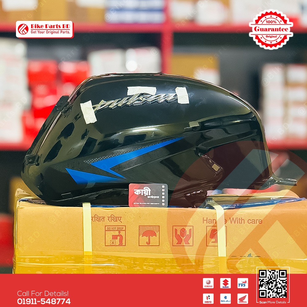 Fuel Tank for BAJAJ Pulser Twin Disk (Engine Guard Model-Black-Blue) bike. thumbnail 2