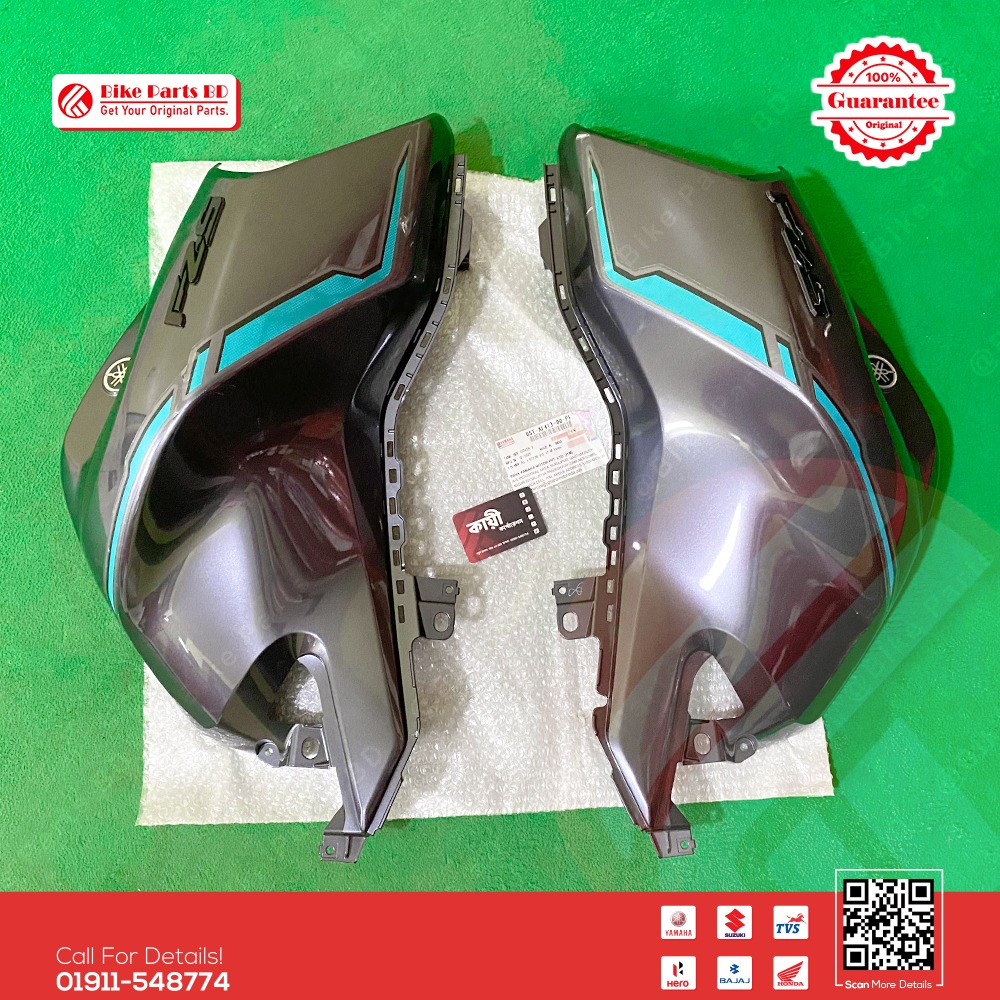 Tanky Box for Yamaha FZ-S Fi Hybrid (Cyan Metallic Grey Color) Bike. thumbnail 2