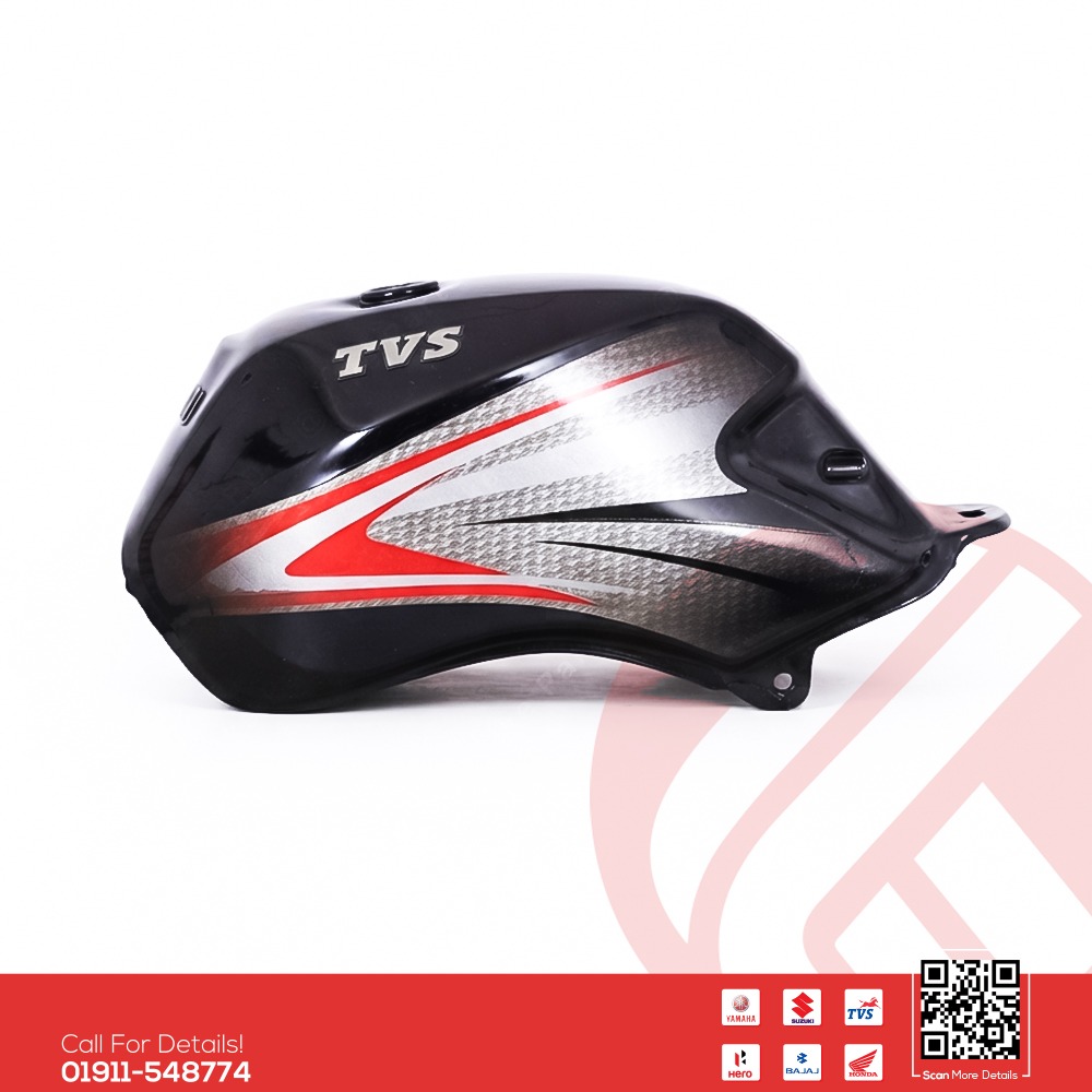 Fuel Tank for TVS Metro (Black RED Color) bike.