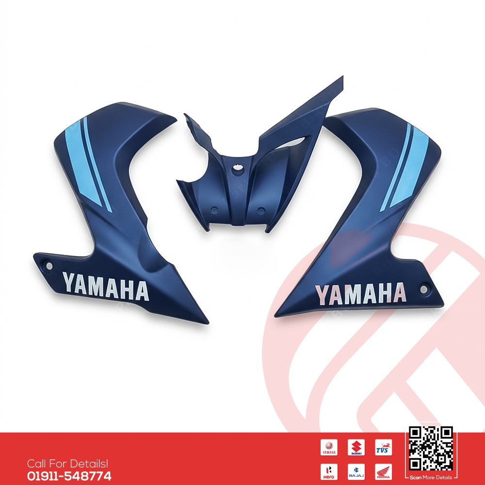 Engine guard for Yamaha FZS V2 (Armada Blue, New Model) bike.