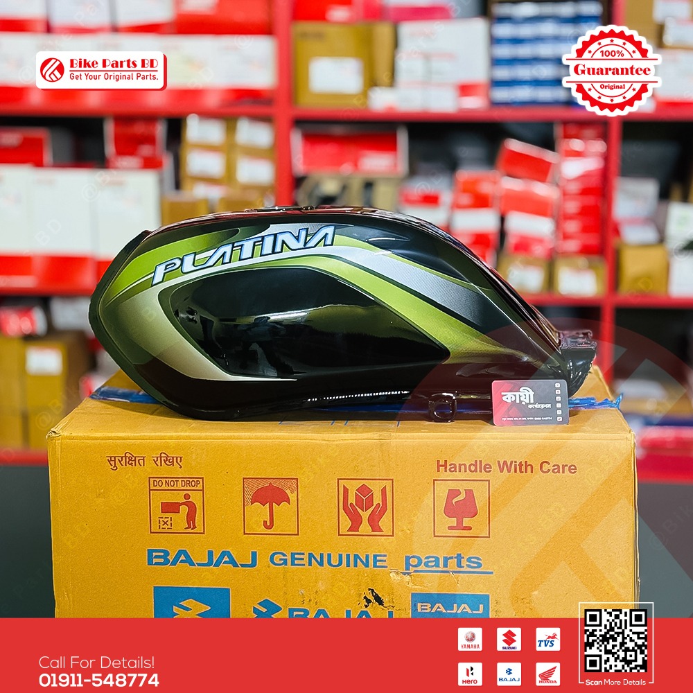 Fuel Tank for BAJAJ Platin (Black Golden Color) bike. thumbnail 2