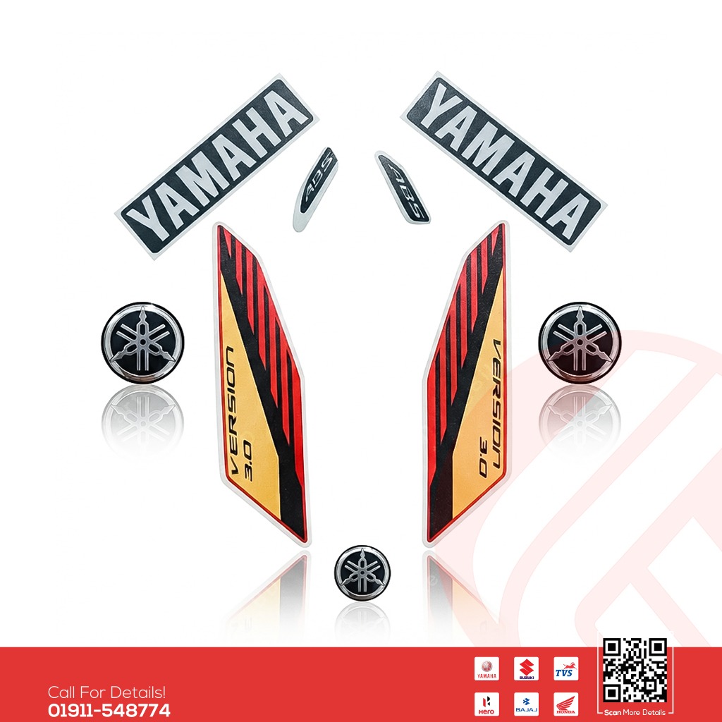 Full Set Sticker-832L for Yamaha FZS V3 Deluxe (Majesty Red) bike.