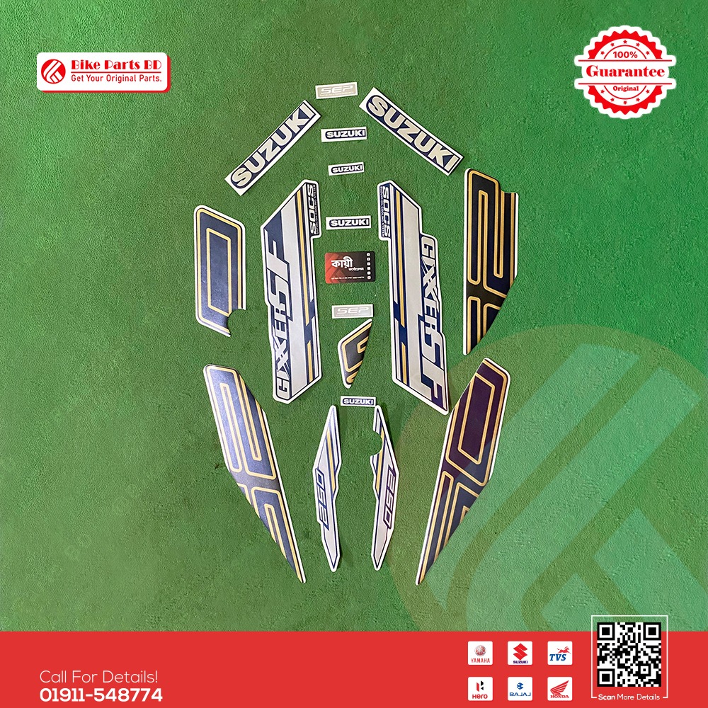 Full Set Sticker for Suzuki Gixxer SF 250 (Matt Blue) bike. thumbnail 2