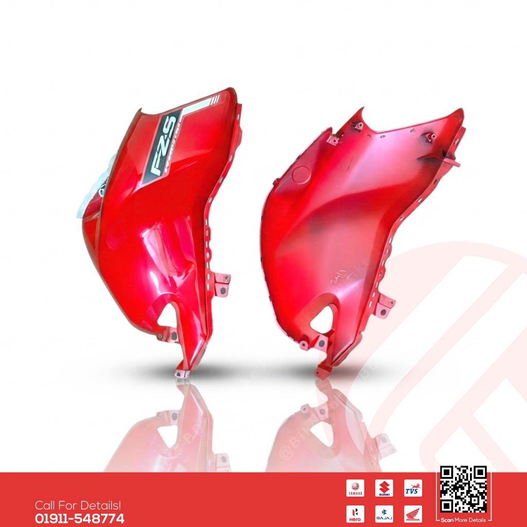 Tanky box (2D-Glossy Red) for Yamaha FZS V3 bike.