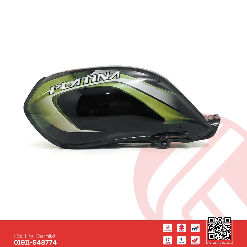 Fuel Tank for BAJAJ Platin (Black Golden Color) bike.