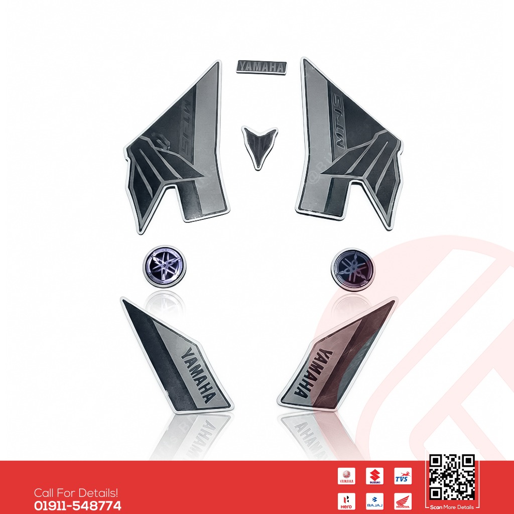 Full Set Sticker for Yamaha MT 15 V2 (Black Colour) bike.