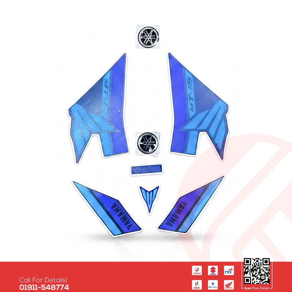 Full Set Sticker for Yamaha MT 15 V2 (Racing Blue) bike.