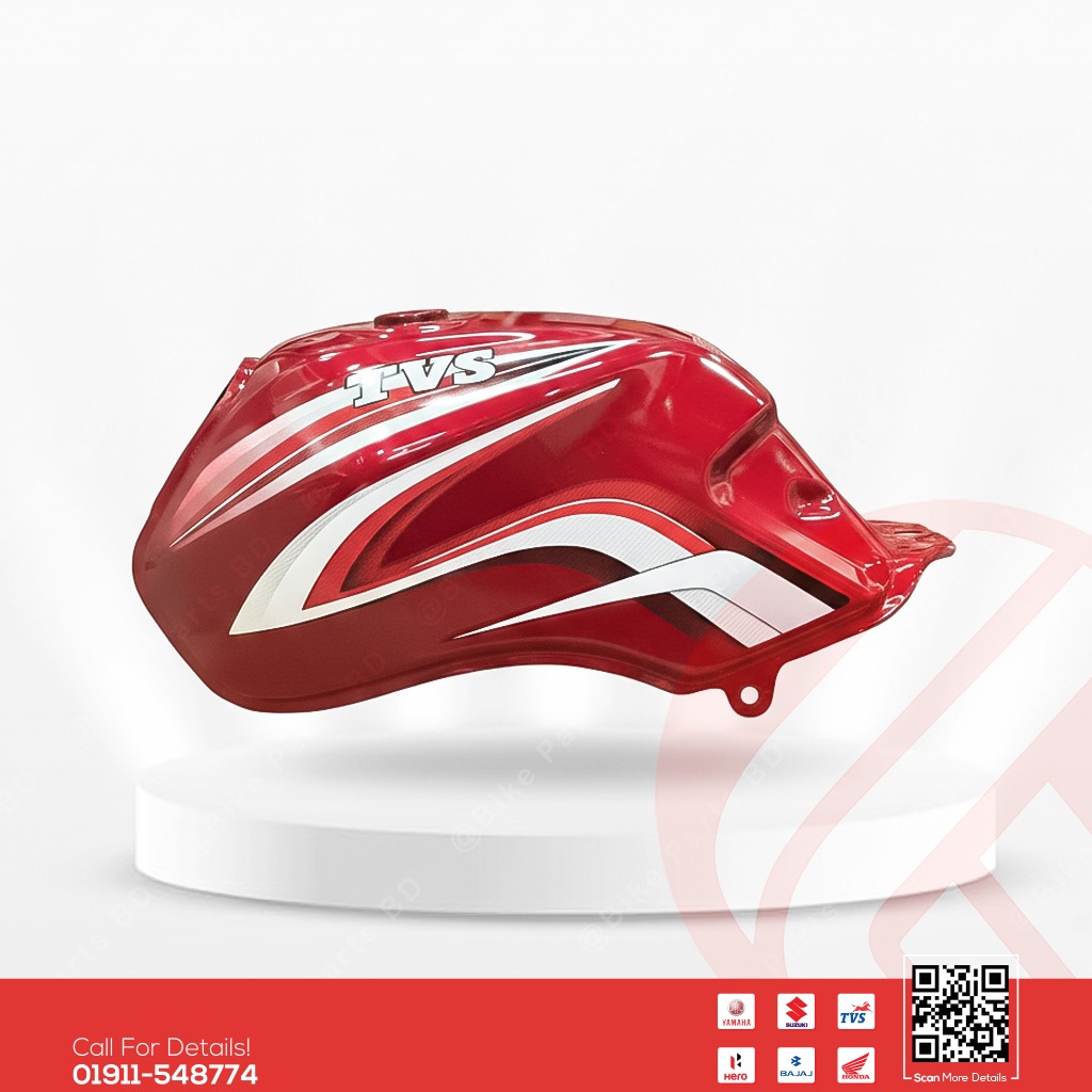 Fuel Tank for TVS Metro (Red Color) bike.