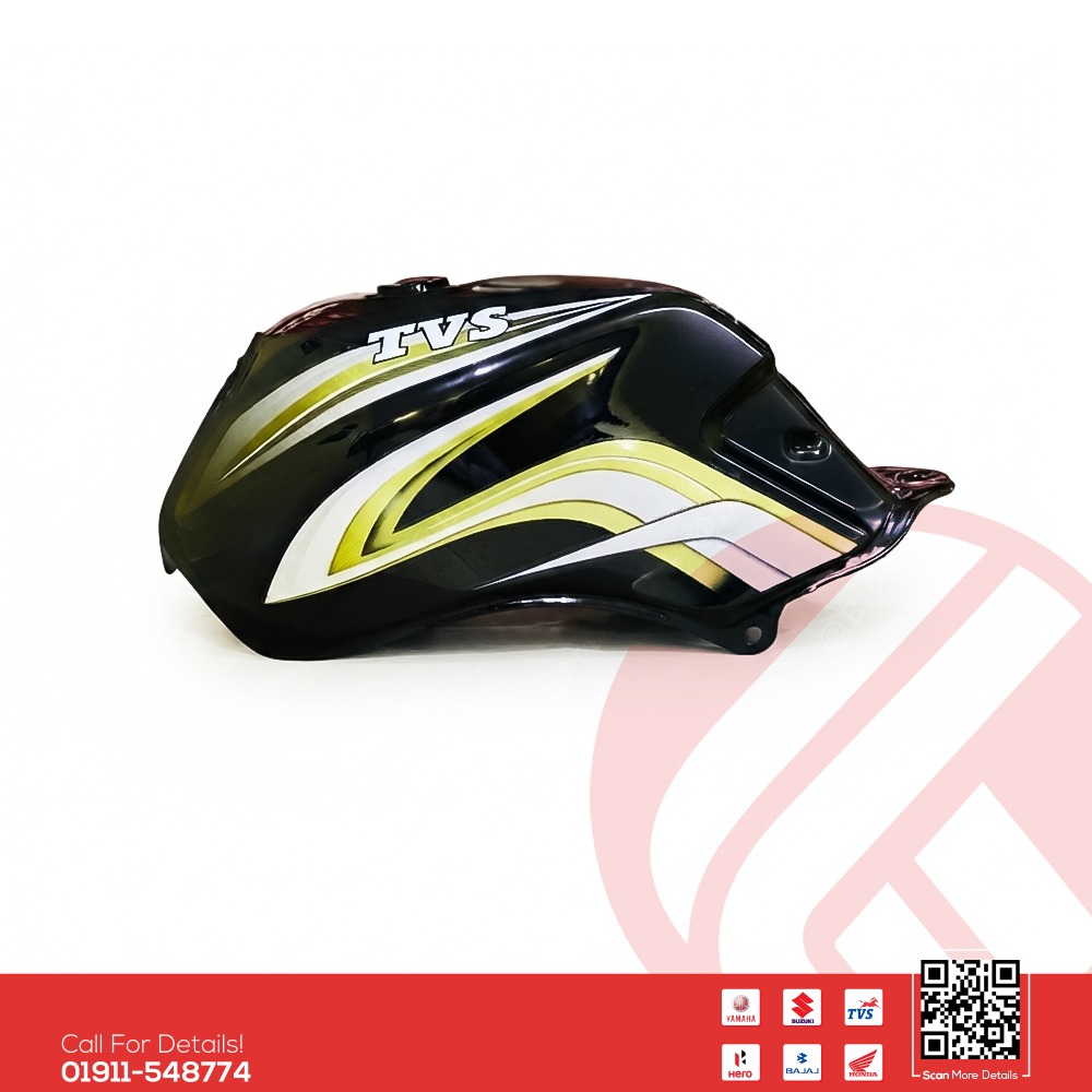 Fuel Tank for TVS Metro 100cc (Black Green Color) bike.