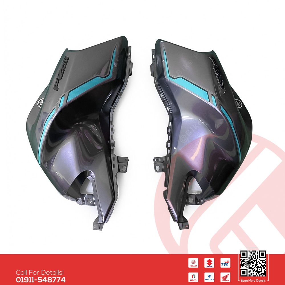 Tanky Box for Yamaha FZ-S Fi Hybrid (Cyan Metallic Grey Color) Bike.
