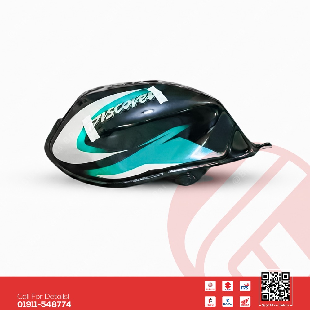 Fuel Tank for Bajaj Discover 125 Black-Green bike.