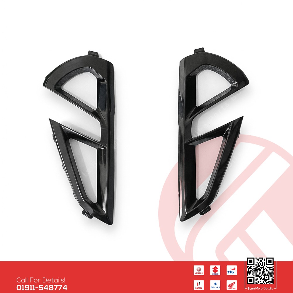 Grill Air Intake/Tanky Nikil (Glossy Black) for Yamaha FZ-S Fi Hybrid Bike.