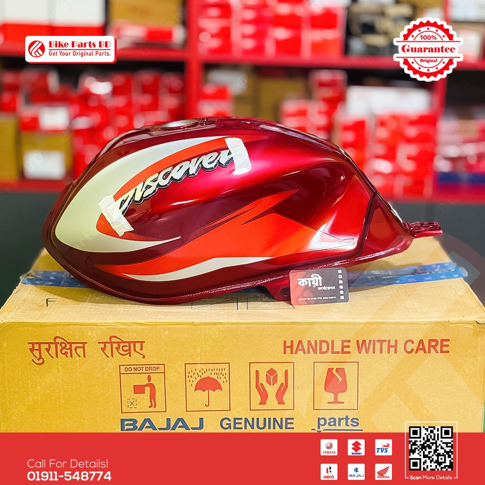 Fuel Tank for Bajaj Discover 125 (Red Color) bike. thumbnail 2