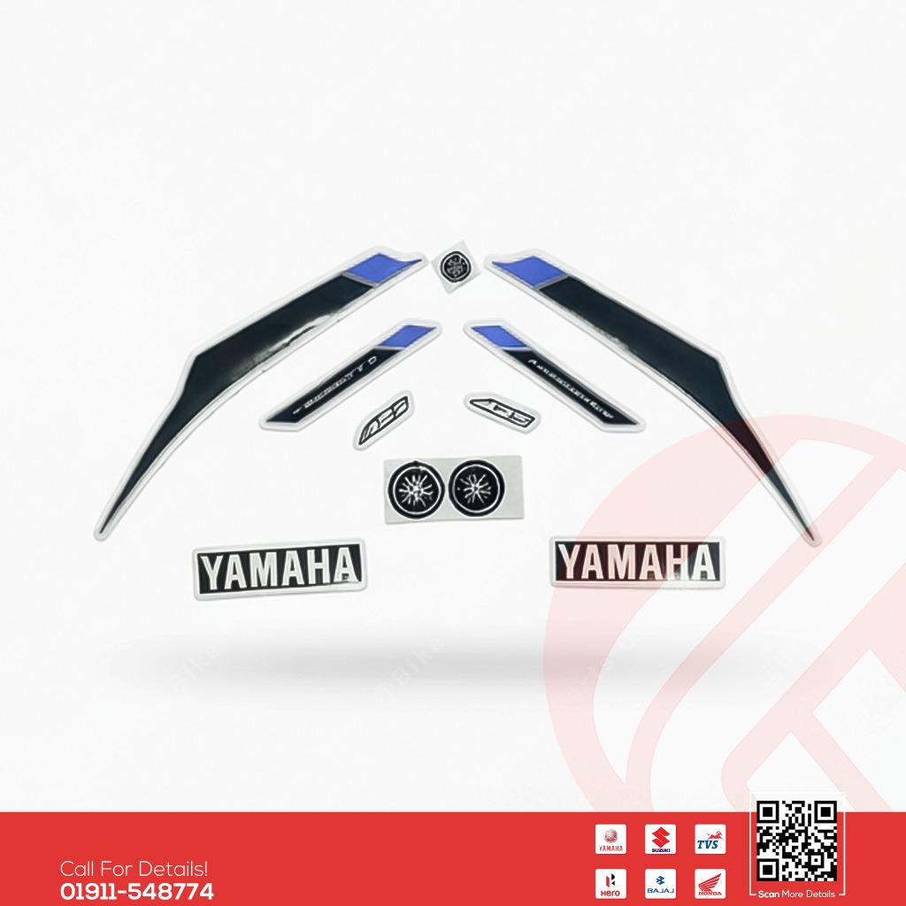 Full Set Sticker for Yamaha FZS V4 (Metallic Grey Colour) bike.