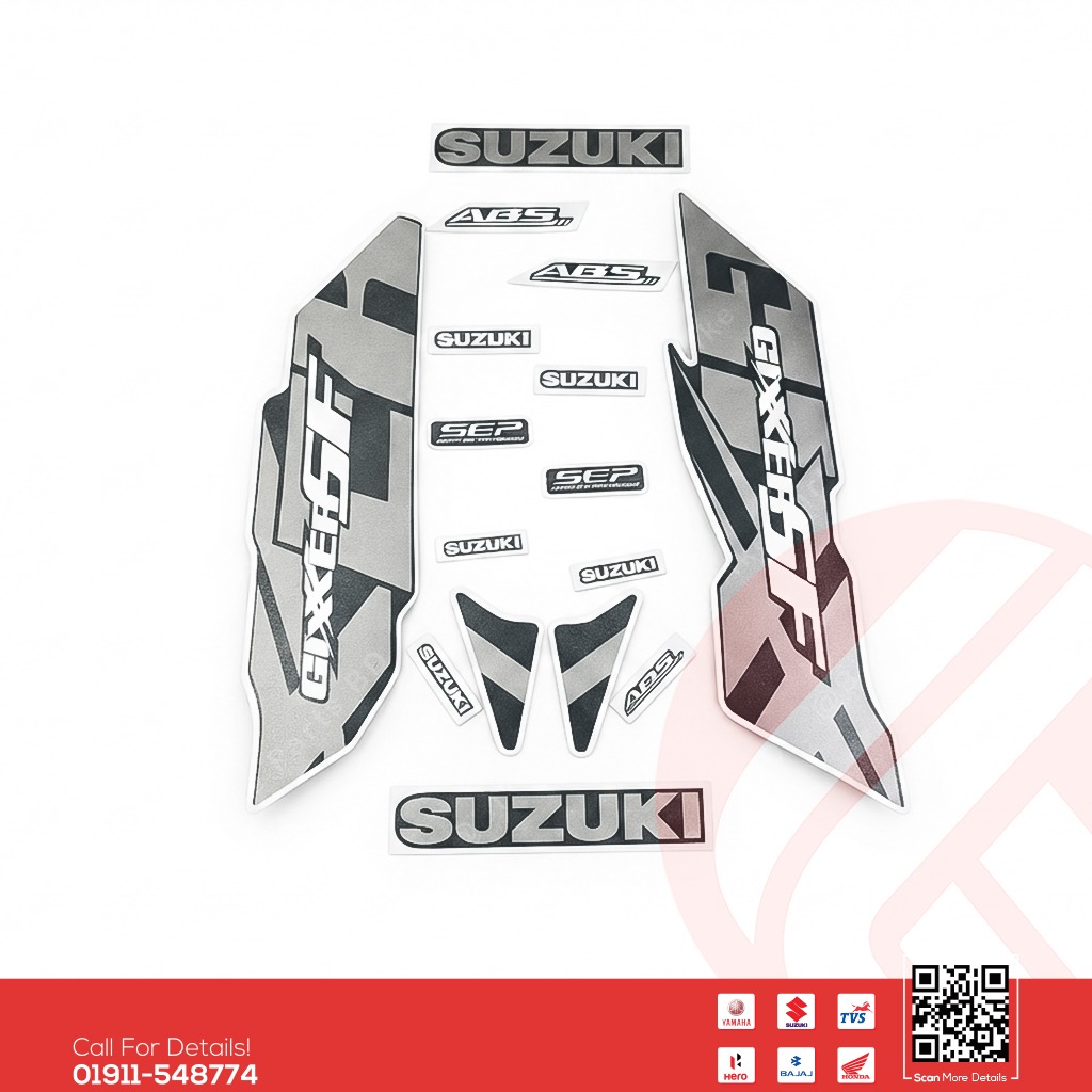 Full Set Sticker for Suzuki Gixxer SF (New Model-Mat Blue) bike.