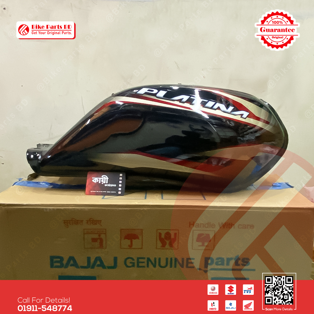 Fuel Tank for BAJAJ Platin (New Model-Black Golden Color) bike.