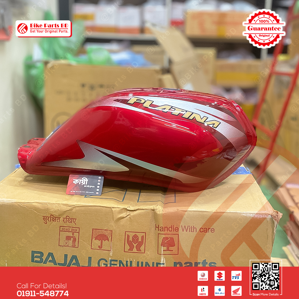 Fuel Tank for BAJAJ Platin (New Model-Red Color) bike. thumbnail 2