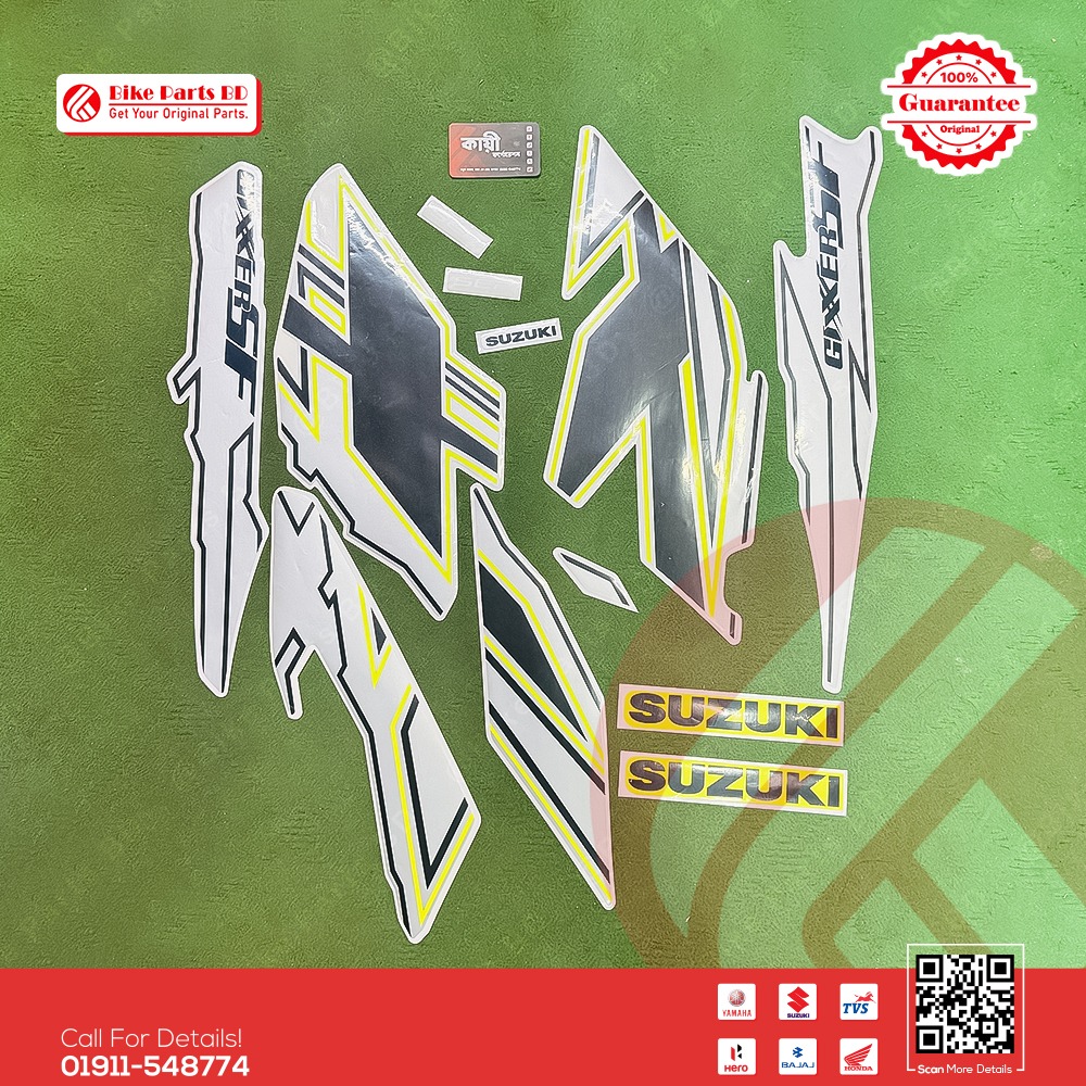 Full Set Sticker for Suzuki Gixxer SF (Grey & Green-New Model) bike.