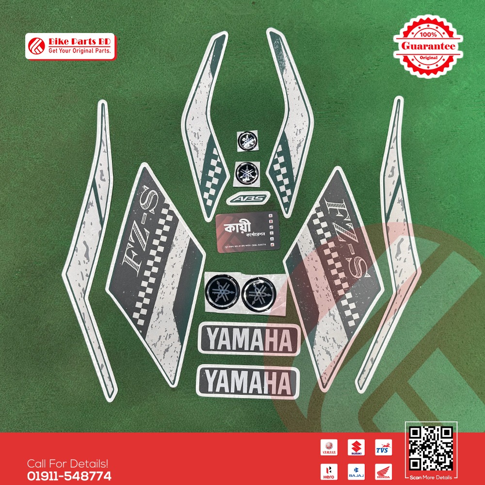 Full Set Sticker for Yamaha FZS V3 (Vintage Green) bike.
