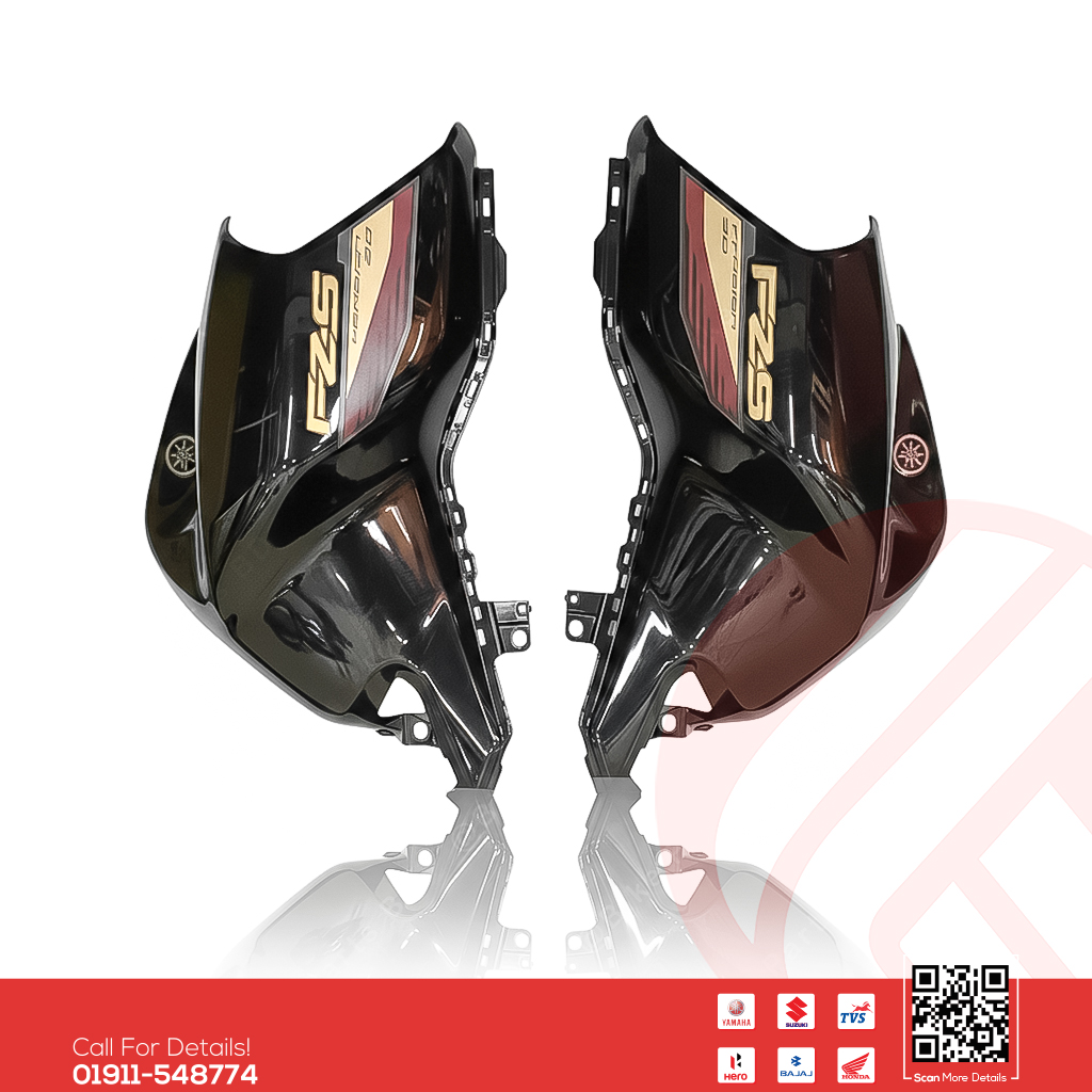 Tanky Box for Yamaha FZS V3 Deluxe (Metallic Black) bike.