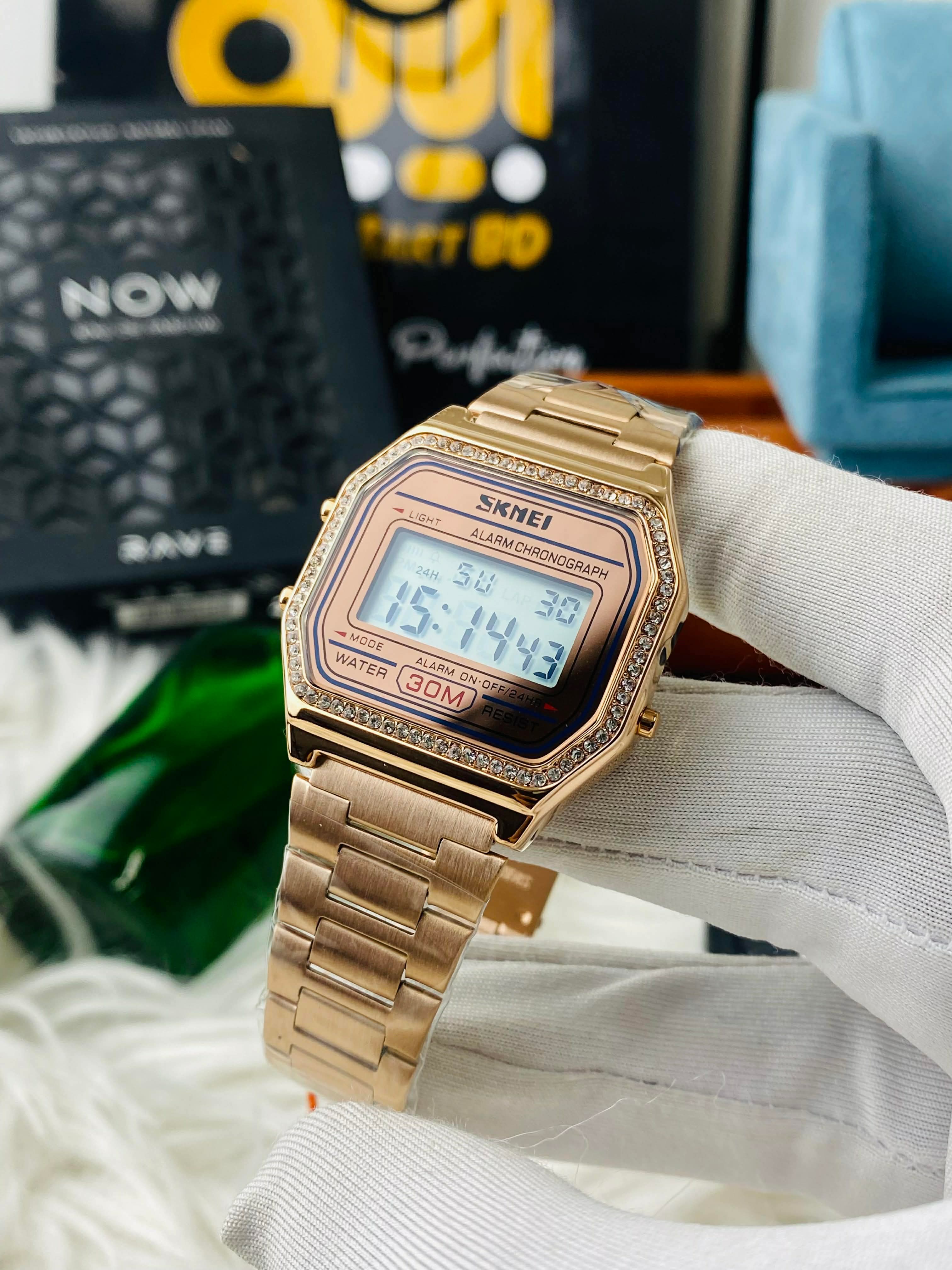 SKMEI 1474 | ROSE GOLD WITH STONE