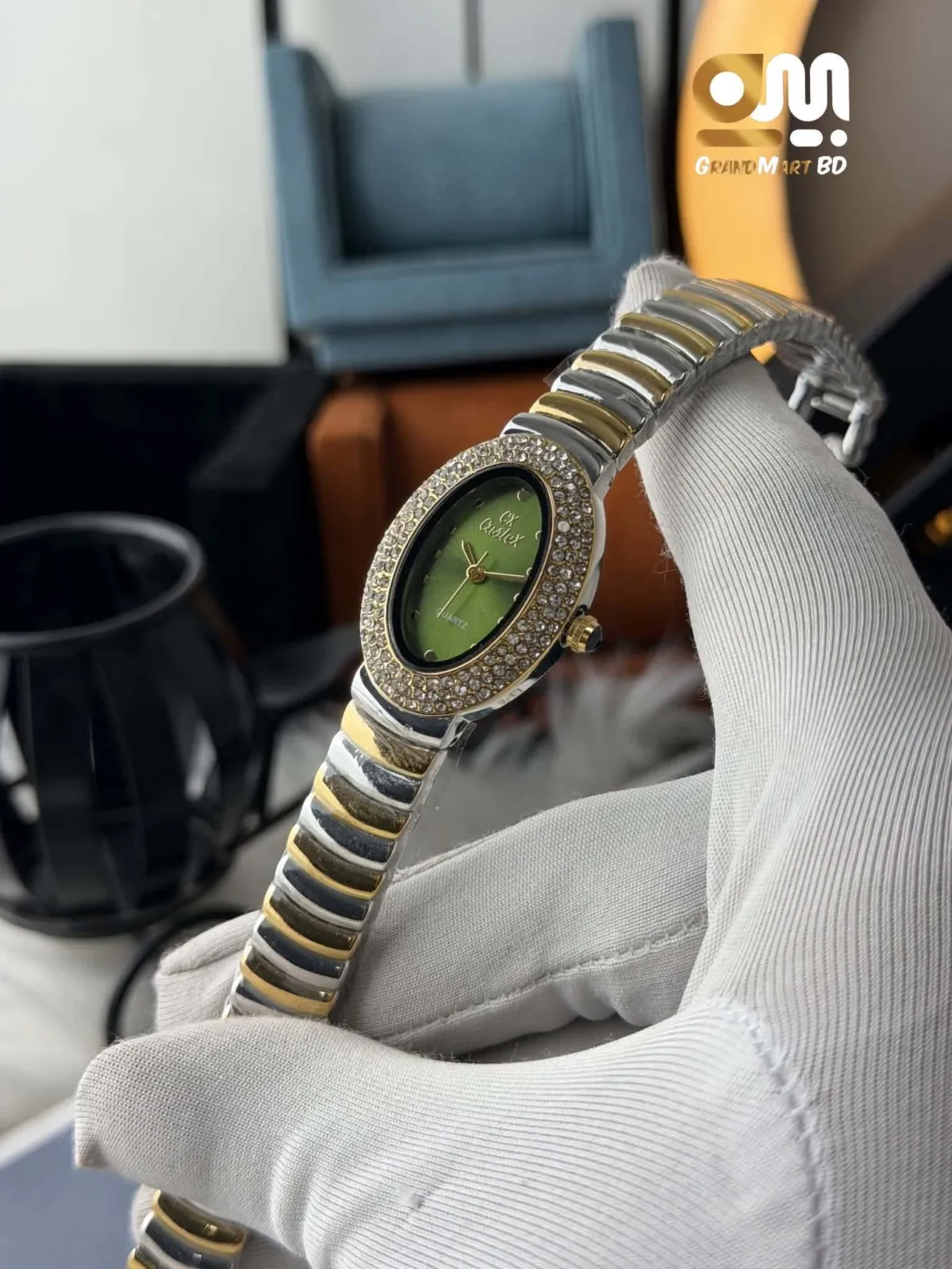 CASLEX GIRLS WATCH | GREEN DIAL WITH STONE