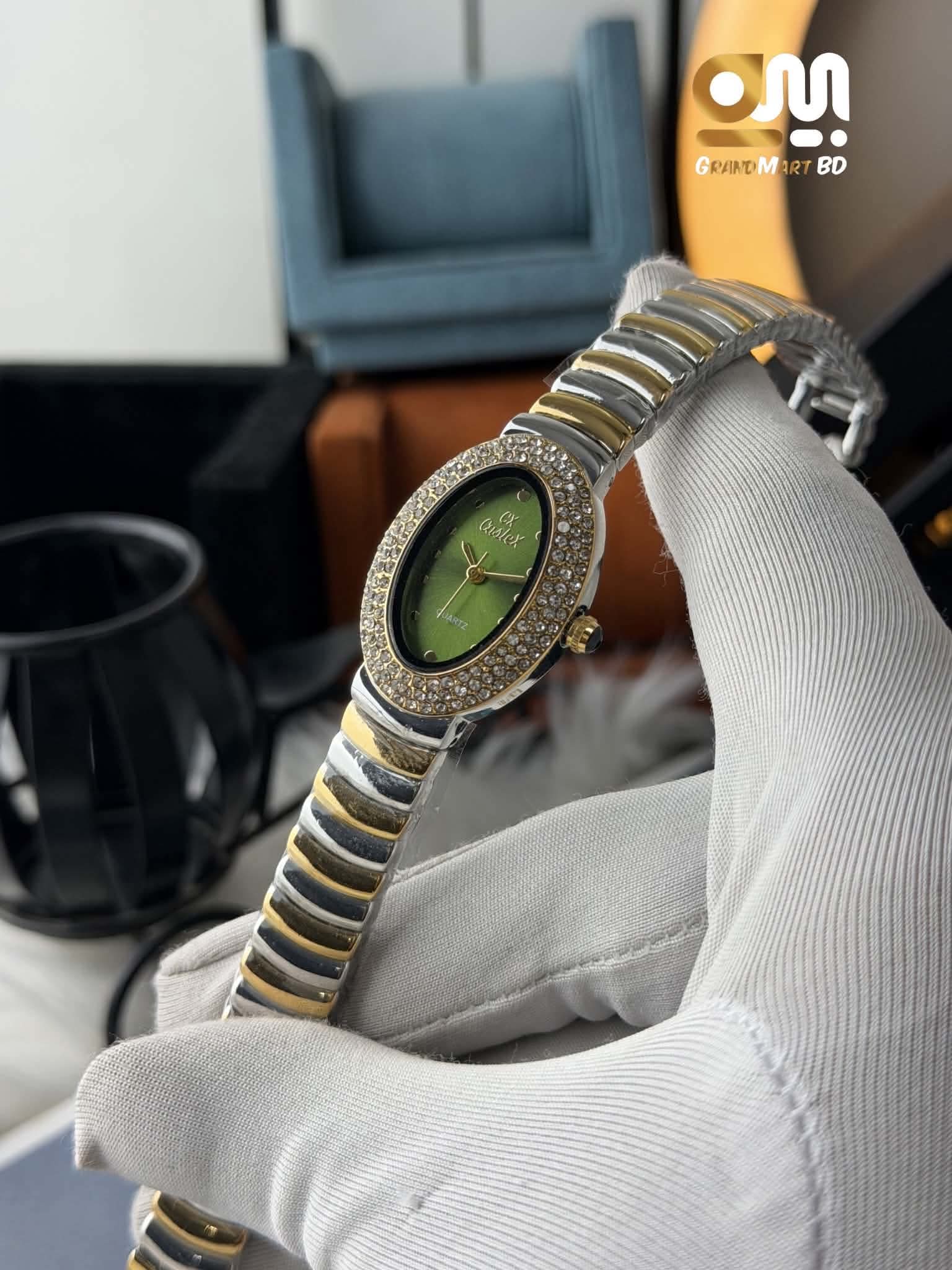 CASLEX GIRLS WATCH | GREEN DIAL WITH STONE