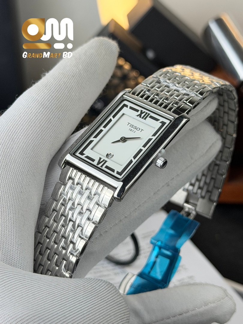 Tissot T-Classic Heritage Rectangular Style Two-Tone Watch.|| White DialDial_img_1