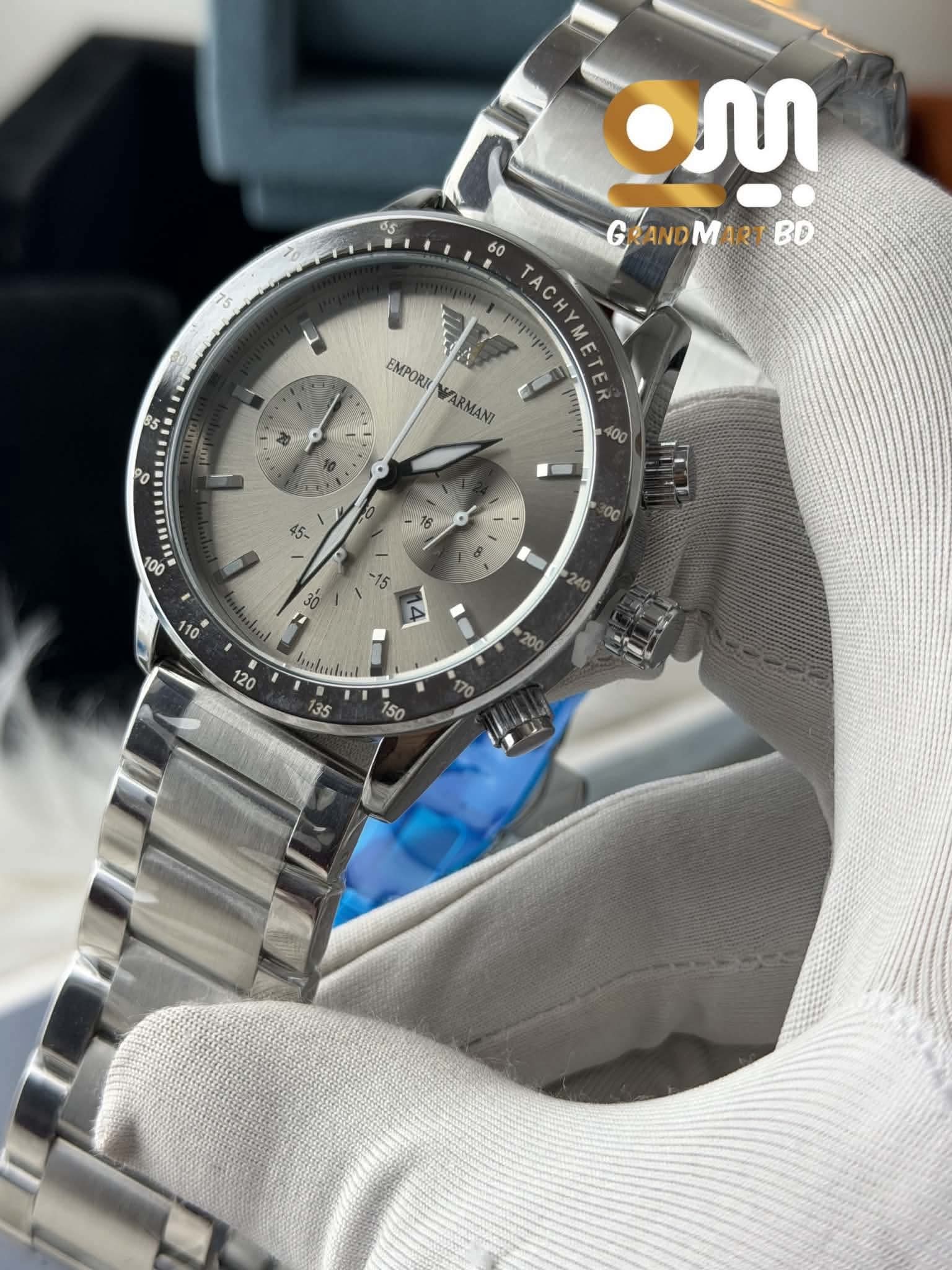 ARMANI MENS | ACTIVE CHRONOGRAPH | SIlVER-ASH