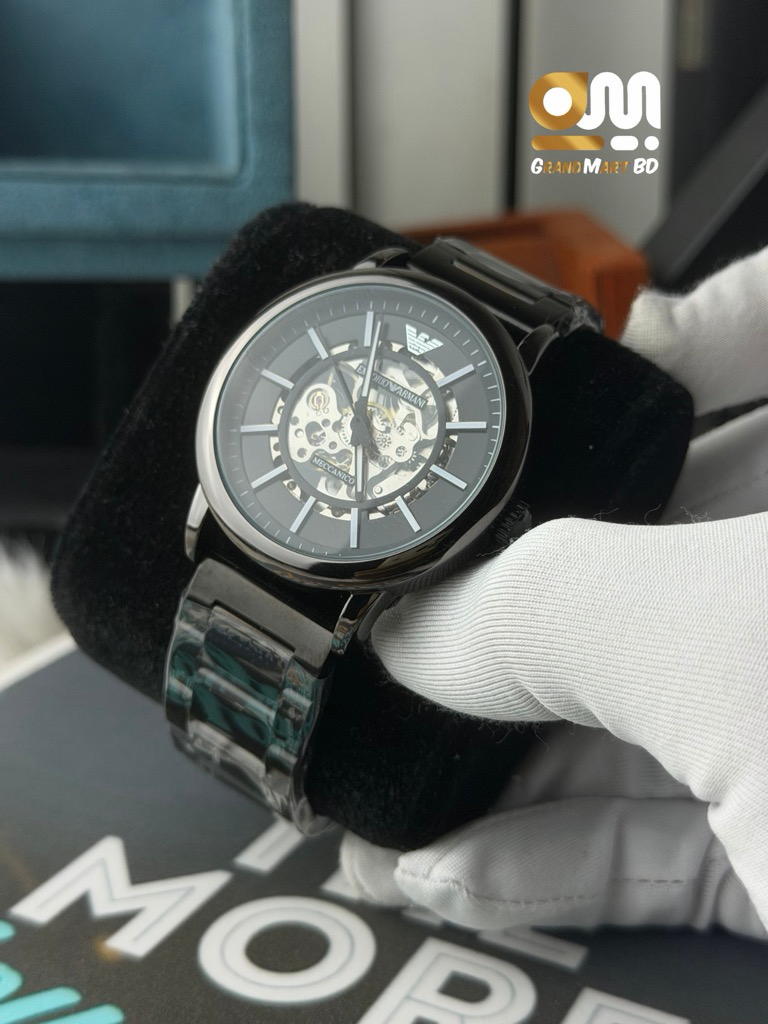 Emporio Armani Meccanico automatic mechanical || Full Black_img_1