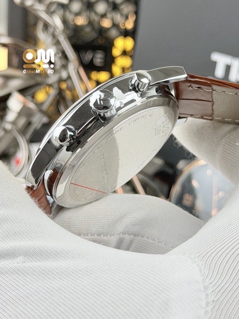 Tissot Tradition Chronograph Men's Watch  || White Dial Brown strap_img_2