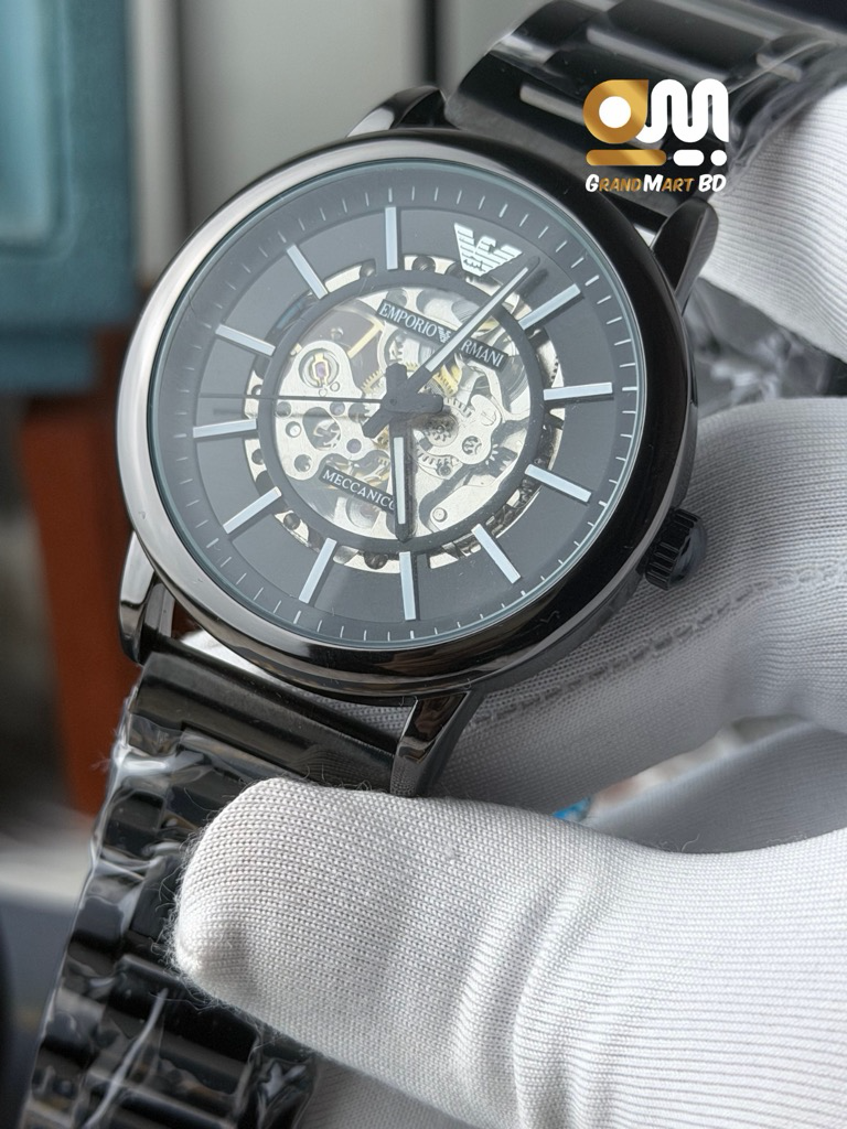 Emporio Armani Meccanico automatic mechanical || Full Black_img_2