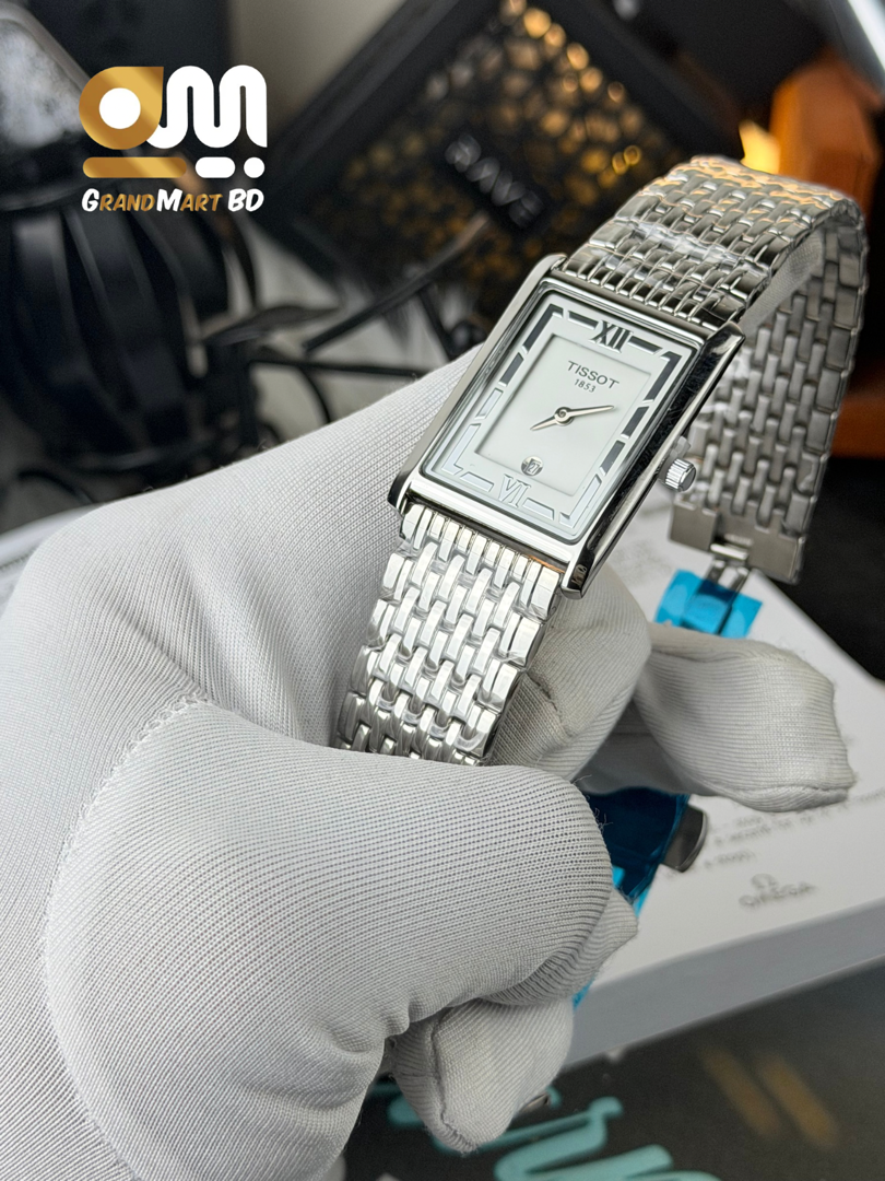 Tissot T-Classic Heritage Rectangular Style Two-Tone Watch.|| White DialDial