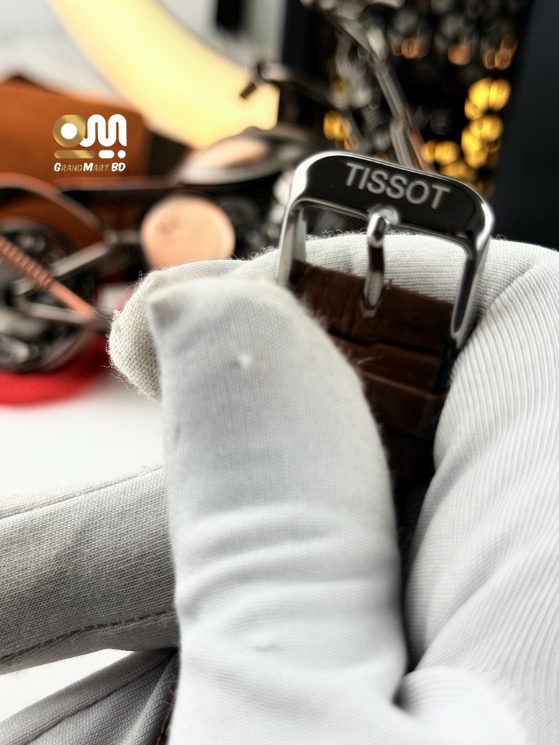 Tissot Tradition Chronograph Men's Watch  || White Dial Brown strap_img_4