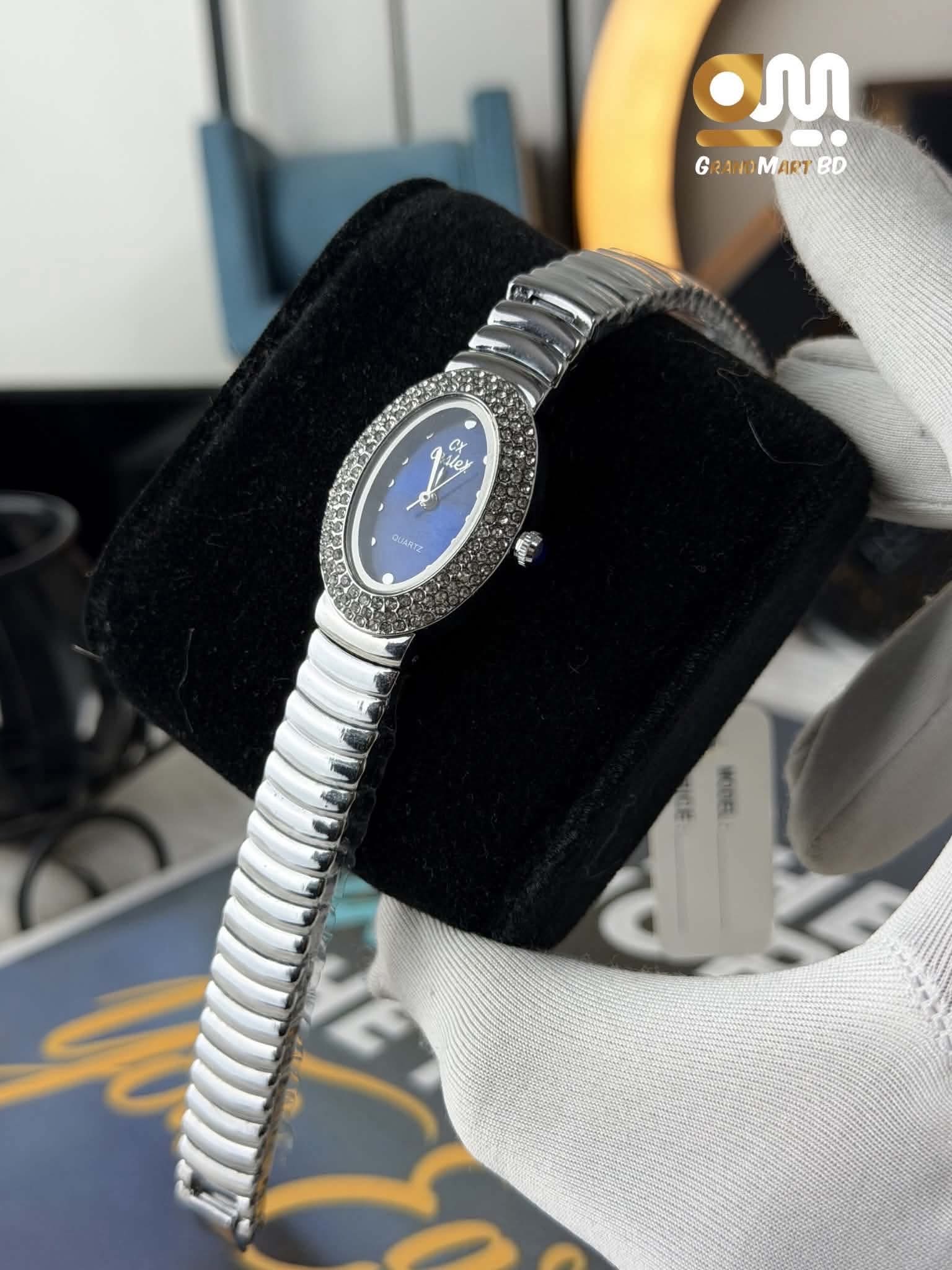 CASLEX GIRLS WATCH | SILVER BLUE DIAL WITH  STONE
