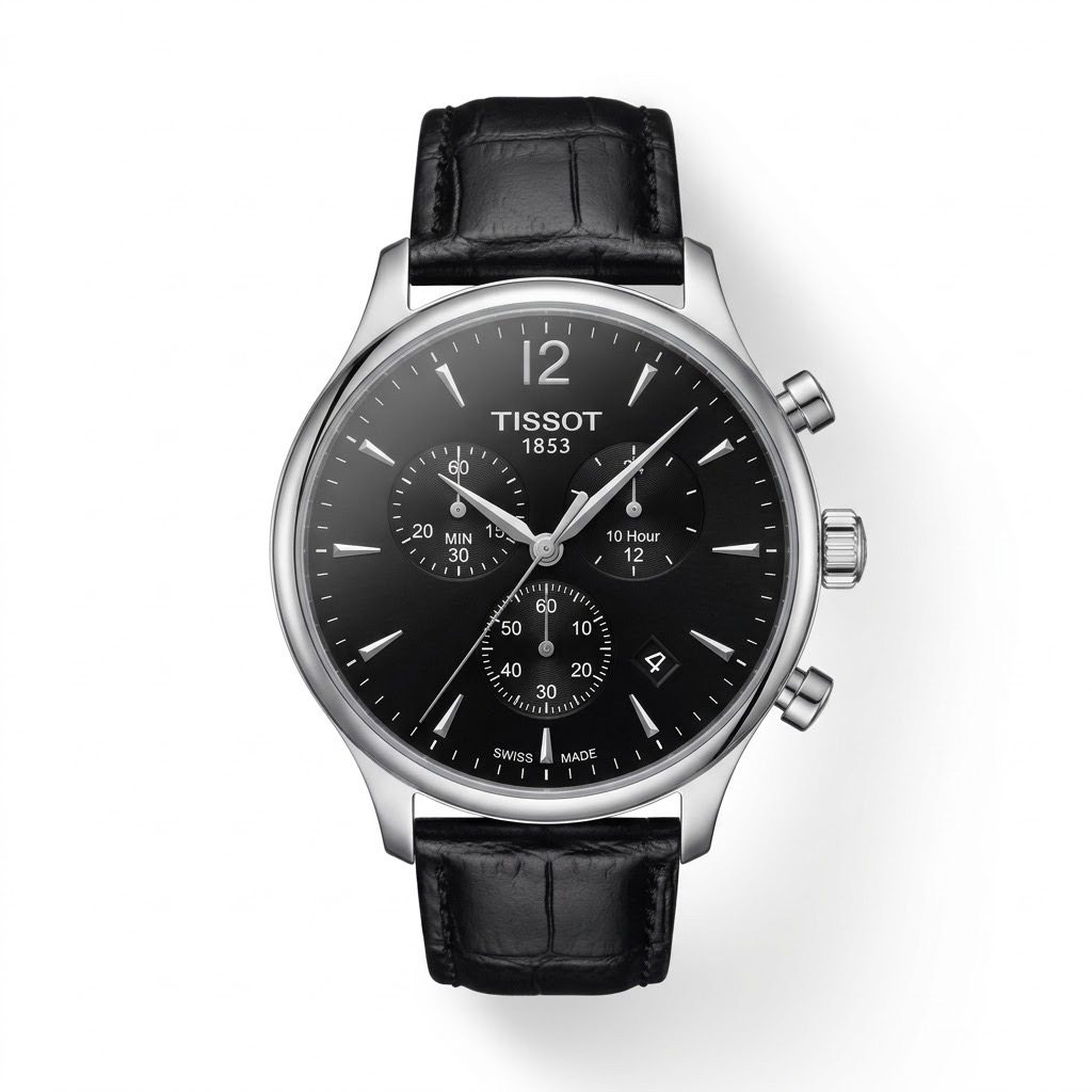 Tissot Tradition Chronograph Men's Watch || Black Dial Black strap