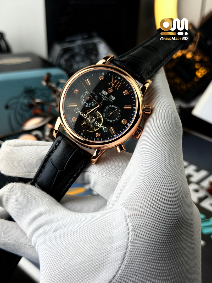 Patek Philippe Grand Flywheel Complication Automatic watch || Dial black side rose_img_1